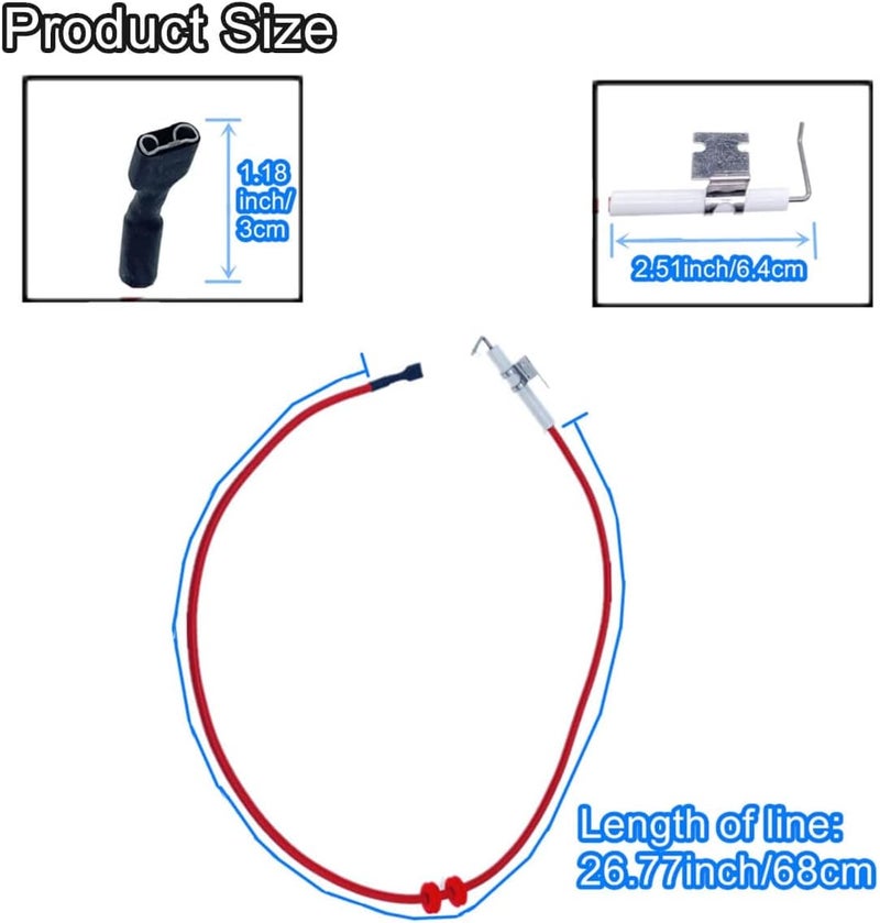 LDCRE موصلات إشعال الغاز ذات المجس الفردي مع تجميع الأسلاك، تناسب قطع غيار فرن RV من Suburban 232286، فرن الكامبر لـ Suburban 232286 فوق 934701426 SF-25، SF-30، SF-30F، SF-35 (سلسلة SF) 2Pack - Image 4